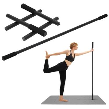 Imagem de P Polerden Bastão De Ioga De Aço Resistente De 5 Pés, Bastão De Exercício Com Pontas Antiderrapantes, Bastão Elástico Ajustável Para Mobilidade, Pino De Exercício Para Fisioterapia, Poste De Equilíb