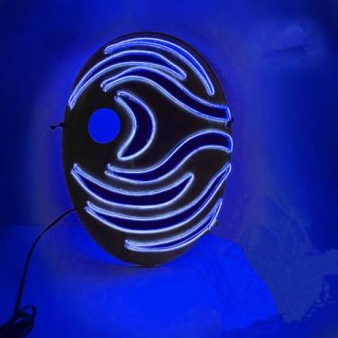 Imagem de Máscara de caveira assustadora com iluminação LED para festivais de Halloween, cosplay, baile de máscaras, festa de carnaval (azul)