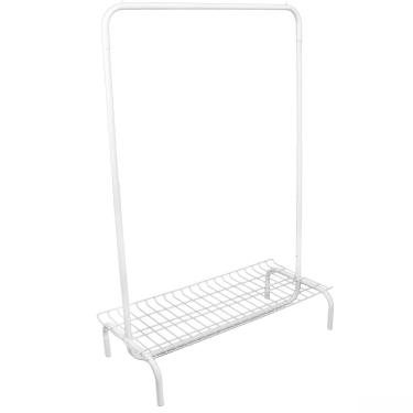 Imagem de Arara Para Roupas Desfile Com 1 Cabideiro E Sapateira 1,00m Branca