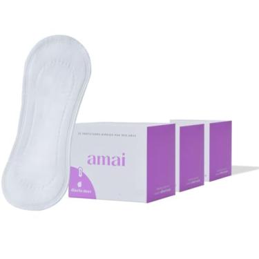 Imagem de amai, Protetor Diário Max 100% Algodão - Absovente Ultra Confortável, Imperceptível, Livre de Químicos e Zero Plástico - 80 unidades