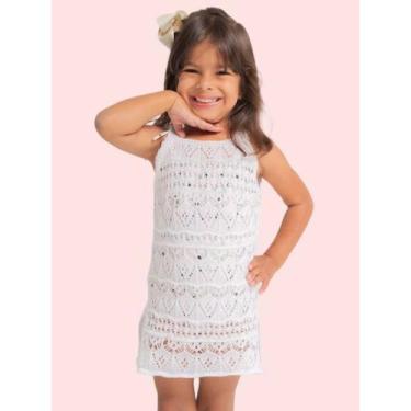 Imagem de Saída de Praia Infantil Juvenil/ Vestido Tricô Varias Cores Tamanho Ún