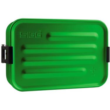 Imagem de SIGG Caixa de metal Plus S verde 0,8 L, lancheira moderna para crianças e adultos com inserção prática, caixa bentô leve de alumínio com divisória