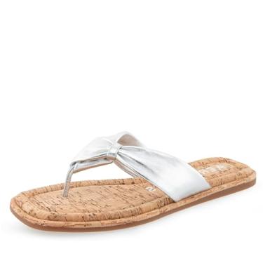 Imagem de Aerosoles Chinelo Bond Feminino, Couro metálico prateado, 6