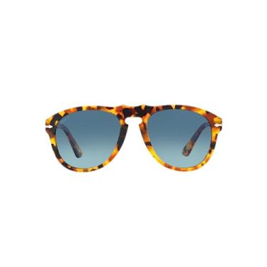 Imagem de Óculos de sol de aviador Persol PO0649, Madreterra/azul gradiente azul escuro polarizado, 54 mm