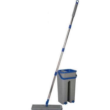Imagem de Rodo Flat Mop E Balde Lava E Seca Com 2 Refil Sem Esforço - CLEAN TECH