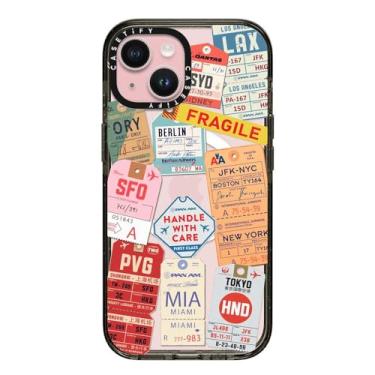 Imagem de CASETiFY Capa Impact para iPhone 15 [4X testado contra quedas de grau militar/proteção contra quedas de 2,5 metros/compatível com Magsafe] - AirTags - preto transparente