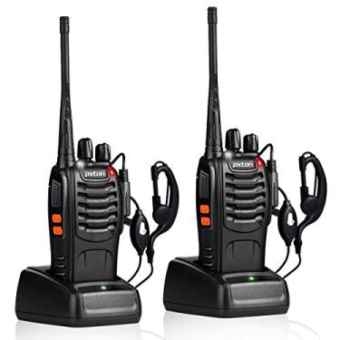 Imagem de Walkie talkies pxton, rádios bidirecionais recarregáveis de longo alcance com fones de ouvido, rádios bidirecionais UHF, transceptor portátil Walky Talky com lanterna, bateria de íons de lítio e
