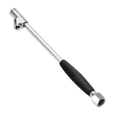 Imagem de Bico De Encher Pneus Duplo E Reto 1/4 Com Cabo De Borracha - Steels