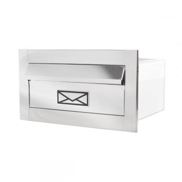 Imagem de Mini Caixa De Correio Carta Inox Polido Brilhante Espelhada Compacta 20 Cm Profundidade