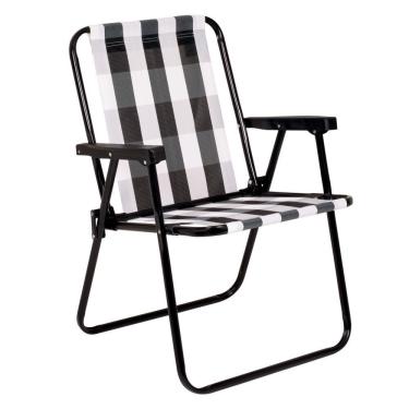 Imagem de Cadeira De Praia Varanda Xadrez Em Aço 110 Kg Cores Mor Cor:branca Branca