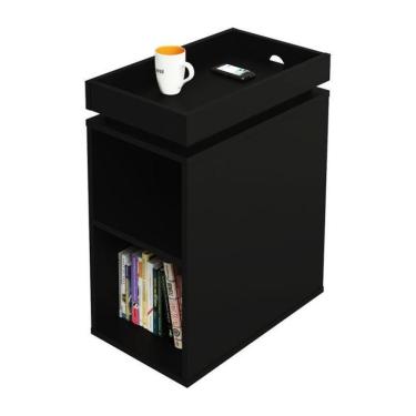 Imagem de Mesa De Cabeceira Lateral Preto Em Mdf