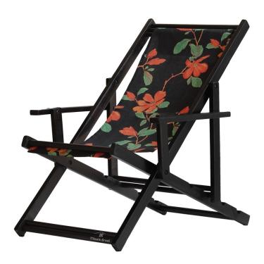 Imagem de Espreguiçadeira Preguiçosa Dobrável Black Cb-preto Flores