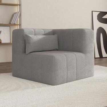 Imagem de Sofá Modular Canto Easybox Cabecasa Madeiramadeira Cinza Claro