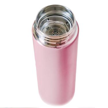 Imagem de Garrafa Térmica Inteligente De Inox 500ml Tampa C-sensor De Temperatura Led água Café Chá Rosa Bebe