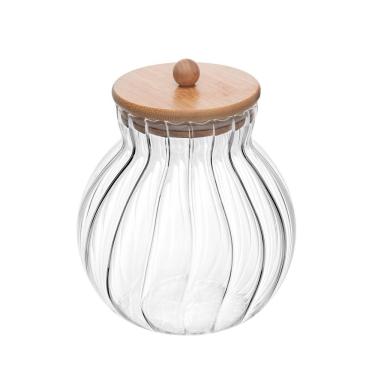 Imagem de Porta Mantimentos De Vidro Com Tampa De Bambu Classic 450ml - Wolff
