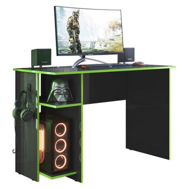 Imagem de Mesa Para Computador Gamer 3875 Preto Fosco-verde - Qmovi Preto Fosco-verde
