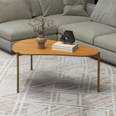 Imagem de Mesa de Centro Orgânica 100% Mdf Tb627 Freijó - Dalla Costa