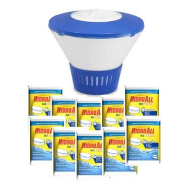 Imagem de Kit Clorador Flutuador 10 Pastilhas HCL Penta Para Limpeza Manutenção 