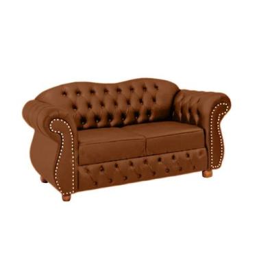 Imagem de Namoradeira Chesterfield Merlo 2 Lugares - Veludo Terra Cota / Decoraç