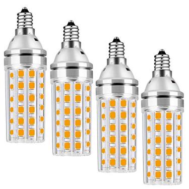 Imagem de Lâmpada LED E12 Equivalente de 150 watts, lâmpadas de candelabro LED 15W branco quente 3000k lâmpadas de candelabro, 1500lm base decorativa não regulável 4 pacotes (branco macio)