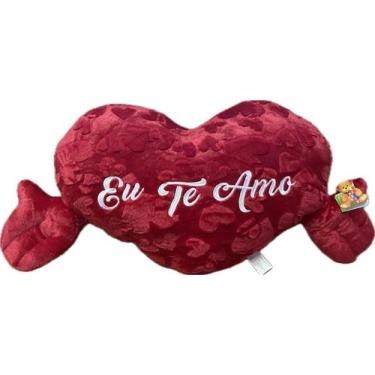 Imagem de Almofada Coração de Pelúcia e antialérgico 61 cm. Vermelho cod- FE6851