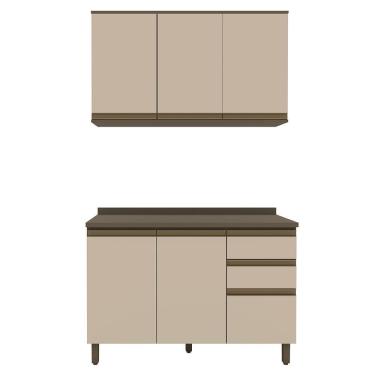 Imagem de Cozinha Modulada Connect 2 Peças com Aéreo e Balcão 120cm - Móveis Henn