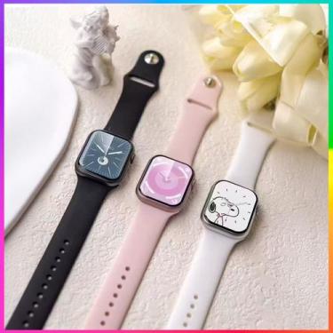 Imagem de Smartwatch Watch 9 Pro Rosa Inclusas 2 Pulseiras Troca Foto de Fundo, 