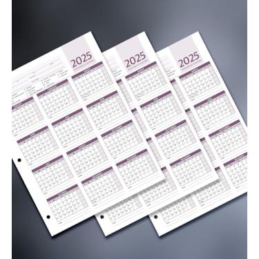 Imagem de Calendário de comparecimento Cartão de Funcionário Registo de Presença Rastreador 2024, Papel cartolina pesado de 45 kg 21,5 x 28 cm (roxo, pacote de 25 folhas)