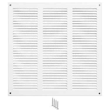 Imagem de TURvent Tampa de ventilação 10x10 (abertura do duto) - Grade de ar de retorno HVAC branca para parede e teto - Tampa de ventilação CA de metal com malha - Registro de ar retangular - Dimensões