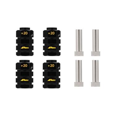 Imagem de NMNRC Brass +20MM Wide Extension 12MM Wheel Hex Hub Spacers Kit for TRX4 1/10 RC Crawler Car Upgrades Part Black