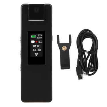 Imagem de Gravador de vídeo corporal 4K HD construído em WiFi Hotspot de 180 graus Lente rotativa Detecção de movimento Câmera vestível com clipe