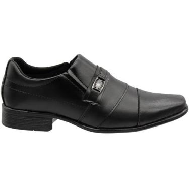 Imagem de Sapato Social Socialle S/Cadarço Aplique Metal Masculino, Preto, 39