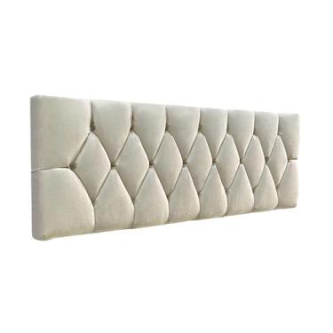 Imagem de Cabeceira Capitonê Cama Box Estofada Luxo Suede RBL, Queen Painel, Beg