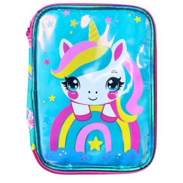 Imagem de Estojo Escolar Grande Box Unicórnio Rku5005E - Verde - Mundi