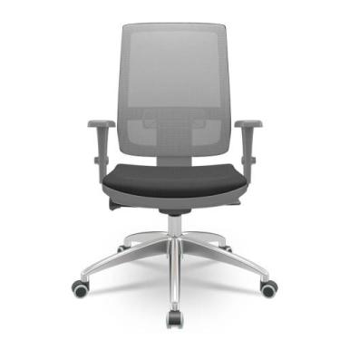 Imagem de Cadeira Brizza Diretor Grafite Tela Cinza Assento Aero Preto com Autoc