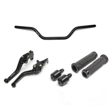 Imagem de Kit Guidão 22mm Manopla XL Manete Cg150 A Disco Cb250f - Stark Race, P