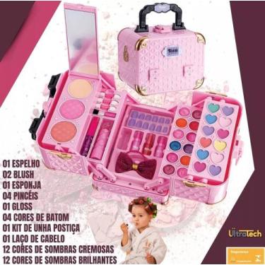 Imagem de Conjunto De Maquiagem Infantil Lavável 32 Peças Com Estojo - MIEMAY, R