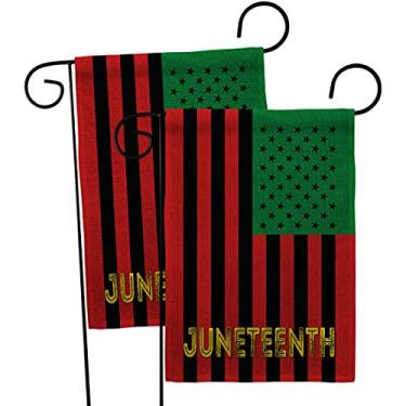 Imagem de Juneteenth American Juta, pacote com 2 peças, patriótico histórico, memorial de julho, veterano, independência dos Estados Unidos - faixa de decoração de casa, presente de quintal, dupla face, feito nos EUA 33 x 47