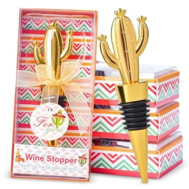 Imagem de 30 peças de rolhas de vinho de cacto para lembrancinhas mexicanas de festa de casamento, chá de panela, presentes de lembrança para convidados de mesa do México
