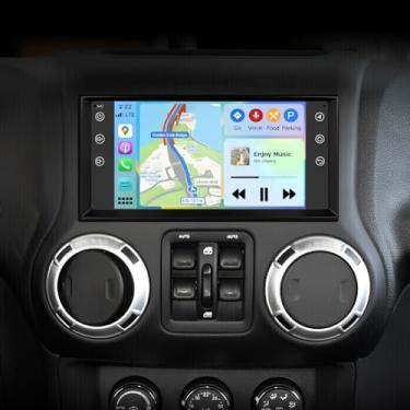 Imagem de Estéreo automotivo para Jeep Wrangler 2007-2005 [2+32G] Android 13 Wireless Carplay Android Auto 17.8 cm Receptor de rádio automotivo WiFi GPS para Dodge Durango Ram 2009 2010, adequado para Chevrolet