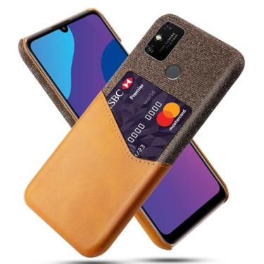 Imagem de Capa para Huawei Honor 9A,Anti-deslizamento,Proteção contra quedas de 360°,Resistência à impressão digital,Tela e caso de couro PU com 1 slot de cartão atrás-Brown