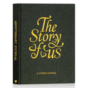 Imagem de Lanpn Diário de aniversário de casamento - The Story of Us, livro de memórias de 1º a 70º casal de namoro de linho, álbum de recortes de casamento, 190 páginas, histórias de amor, presente de chá de