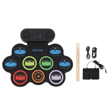 Imagem de Drum eletrônico infantil com alto -falante duplo 3,5 mm de fone de ouvido Bluetooth Midi portátil roll up prática kit de bateria para crianças iniciantes