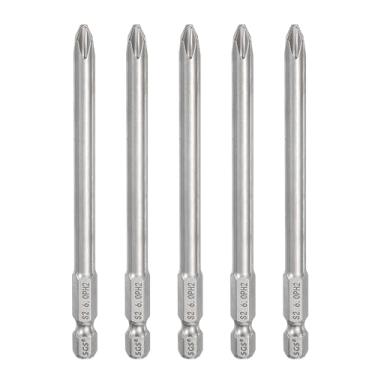 Imagem de HARFINGTON 5 peças de chave de fenda Phillips número 2 PH2 haste sextavada de 1/10.2 cm (100 mm) de comprimento, haste de 0,6 cm, chave de fenda magnética de aço S2, chave de fenda industrial para