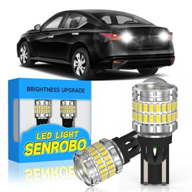Imagem de SENROBO Lâmpada de ré LED 921 912 adequada para Nissan Altima 1998-2024, lâmpada LED T15 super brilhante com lente, substituição de luzes de reserva brancas frias 6000K, pacote com 2