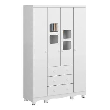Imagem de Guarda Roupa Infantil Uli New 4 Portas e 3 Gavetas - Móveis Peroba