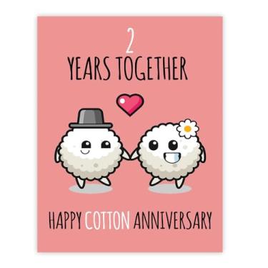 Imagem de Stuff4 Pôster de 2º aniversário sem moldura - 2 anos juntos - Feliz aniversário de casamento presentes fofos para namorada, esposa, companheira, namorado, parceiro, marido, 20 x 25 cm, pôsteres de