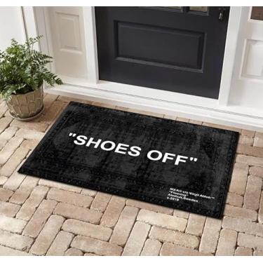 Imagem de Tapete escrito para sapatos, capacho de sapato, tapete de sapatos, presente de inauguração de casa, capacho de nome de família, capacho engraçado, tapete cinza, tapete de porta, tapete de boas-vindas