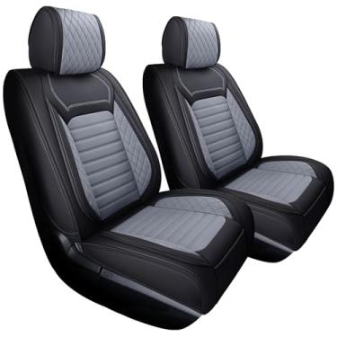Imagem de Aierxuan Capas de assento de caminhão compatíveis com Toyota Tundra Pickup Custom Fit 2008-2025 Crewmax cabine dupla à prova d'água almofadas compatíveis com airbag de couro (2 peças