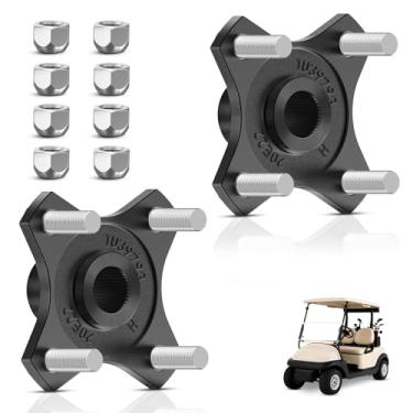 Imagem de Panglong Conjunto de cubo de roda traseira de carro Club 2 peças, cubo de roda traseira de carrinho de golfe com porcas de roda 8X adequado para modelos de precedente de carro de clube 2015-up, em